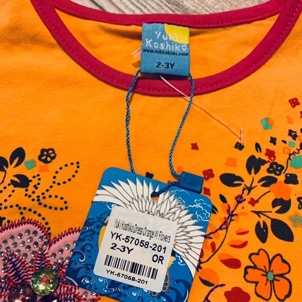NWT Orange Floral Dress - Picture 2 of 3